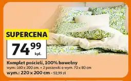 Auchan Komplet pościeli 100% bawełny wym.: 160x200cm + 2 poszewki o wym. 70x80cm oferta