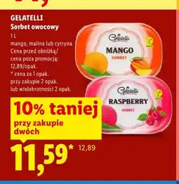 Lidl Sorbet owocowy mango GELATELLI oferta