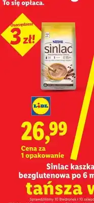 Lidl Kaszka zbożowa, bezglutenowa Sinlac po 6m-cu oferta