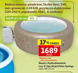 Auchan Basen z hydromasażem Lay-Z-Spa Airjet Palm Springs wym.: 196x71cm oferta