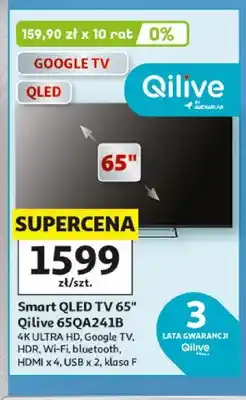 Auchan Smart QLED TV 65 Qilive 65QA241B 4K ULTRA HD Google TV HDR Wi-Fi bluetooth HDMI x 4 USB x 2 klasa F oferta