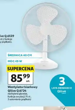 Auchan Wentylator biurkowy Qilive Q.6724 40cm 45W oferta