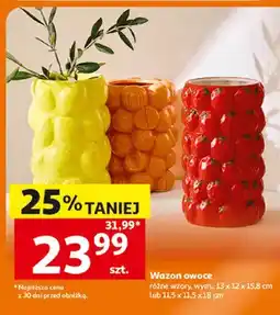 Auchan Wazon owoce różne wzory wym.: 13x12x15,8cm oferta