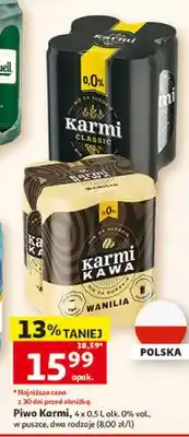 Auchan Piwo bezalkoholowe Karmi Kawa Wanilia 4-pak oferta