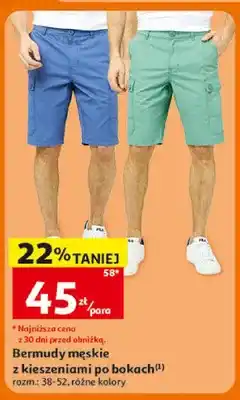 Auchan Bermudy męskie z kieszeniami po bokach Inextenso oferta