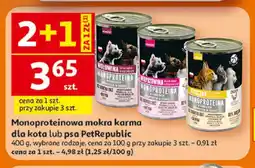 Auchan Monoproteinowa mokra karma dla kota lub psa PetRepublic z wołowiną oferta