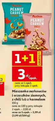 Auchan Mieszanka nerkowców i orzeszków ziemnych z chili Auchan oferta