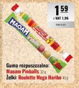 Eurocash Guma rozpuszczalna: maoam pinballs / żelki: roulette mega haribo oferta