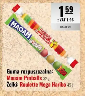 Guma rozpuszczalna: maoam pinballs / żelki: roulette mega haribo