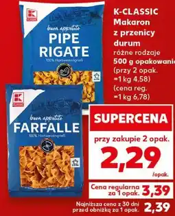 Kaufland K-CLASSIC Makaron z pszenicy durum różne rodzaje oferta