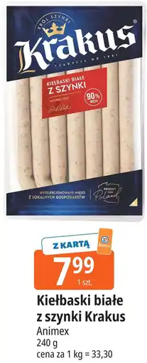 E.Leclerc Kiełbaski białe z szynki Krakus Animex oferta