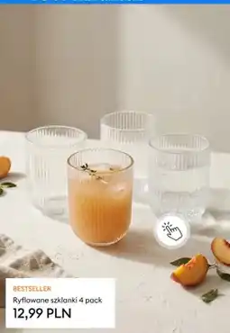 Sinsay Ryflowane szklanki 4-pak oferta