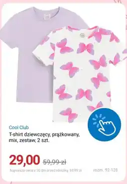 Smyk T-shirt dziewczęcy prążkowany mix zestaw Cool Club 2-pak oferta