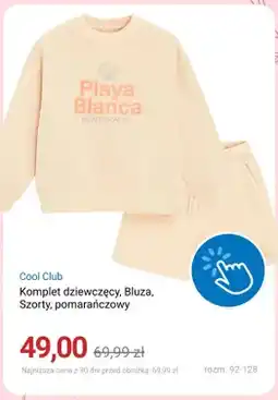 Smyk Komplet dziewczęcy bluza szorty pomarańczowy Cool Club oferta