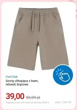 Smyk Szorty chłopięce z lnem Cool Club relaxed brązowe oferta