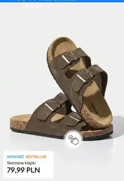 Sinsay Skórzane klapki Sinsay oferta
