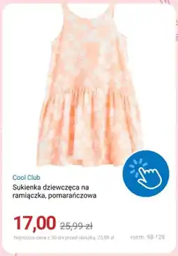 Smyk Sukienka dziewczęca na ramiączka pomarańczowa Cool Club oferta