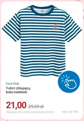 T-shirt chłopięcy biało-niebieski Cool Club