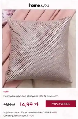 Home&You Poszewka satynowa plisowana home&you Darlita 45x45 cm oferta