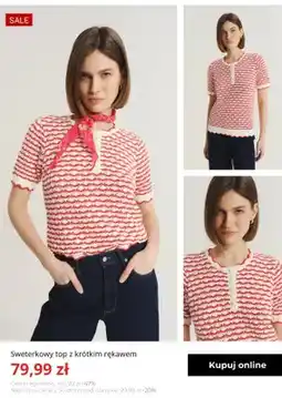 Greenpoint Sweterkowy top z krótkim rękawem Greenpoint oferta