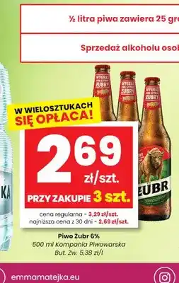 EMMA market Piwo Żubr 6% oferta