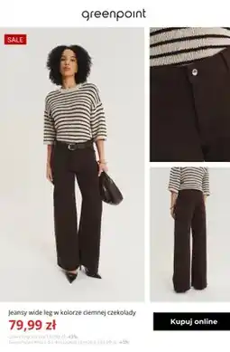 Greenpoint Jeansy wide leg w kolorze ciemnej czekolady Greenpoint oferta
