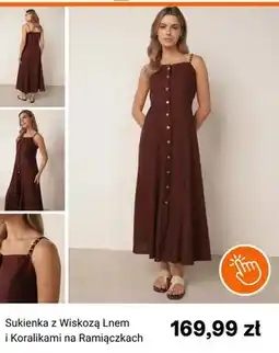 Born2be Sukienka z Wiskozą Lnem i Koralikami na Ramiączkach born2be oferta