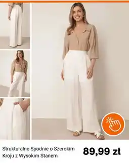 Born2be Strukturalne spodnie o szerokim kroju z wysokim stanem oferta