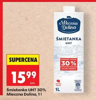 Biedronka Śmietanka UHT 30% Mleczna Dolina oferta