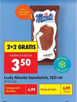 Biedronka Lody Monte Sandwich oferta