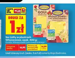 Biedronka Ser żółty w plastrach Włoszczowa Gouda oferta