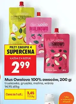 Biedronka Mus Owolovo 100% owoców malina oferta