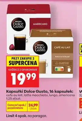 Biedronka Kapsułki Dolce Gusto cafe au lait oferta