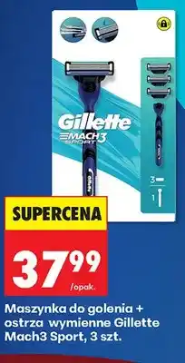 Biedronka Maszynka do golenia + ostrza wymienne Gillette Mach3 Sport 3-pak oferta