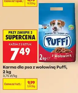 Biedronka Karma dla psa z wołowiną Puffi oferta