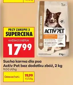 Biedronka Sucha karma dla psa Activ Pet bez dodatku zbóż oferta