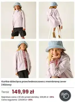 Regatta Kurtka dziecięca przeciwdeszczowa z membraną Lever różowy Regatta oferta