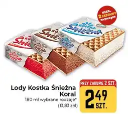 Społem Częstochowa Lody Kostka Śnieżna Koral oferta