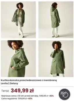Regatta Kurtka damska przeciwdeszczowa z membraną Levita zielony oferta