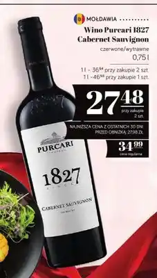 Polomarket Wino Purcari 1827 Cabernet Sauvignon czerwone wytrawne oferta