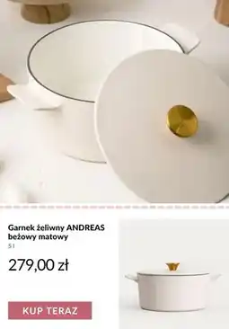 Homla Garnek żeliwny ANDREAS beżowy matowy oferta