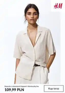 H&M Koszula z otwartymi klapami i domieszką lnu H&M oferta