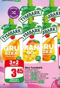Dino Mus Tymbark Mango Jabłko Banan Brzoskwinia bez dodatku cukru oferta