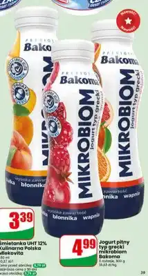 Dino Jogurt pitny typ grecki Mikrobiom Bakoma brzoskwinia oferta