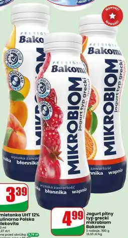 Dino Jogurt pitny typ grecki mikrobiom Bakoma oferta