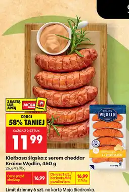 Biedronka Kiełbasa śląska z serem cheddar Kraina Wędlin oferta