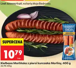 Biedronka Kiełbasa Morlińska z piersi kurczaka Morliny oferta