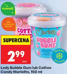 Biedronka Lody Bubble Gum lub Cotton Candy Marletto oferta