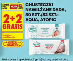 Biedronka Chusteczki nawilżane Dada, 50 szt./52 szt.: Aqua, Atopic oferta