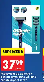 Biedronka Maszynka do golenia + ostrza wymienne Gillette Mach3 Sport, 3 szt oferta